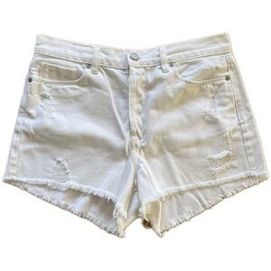 BLANKNYC White Distressed Cutoff Shorts Denim Womens SIZE 30 Minimalist